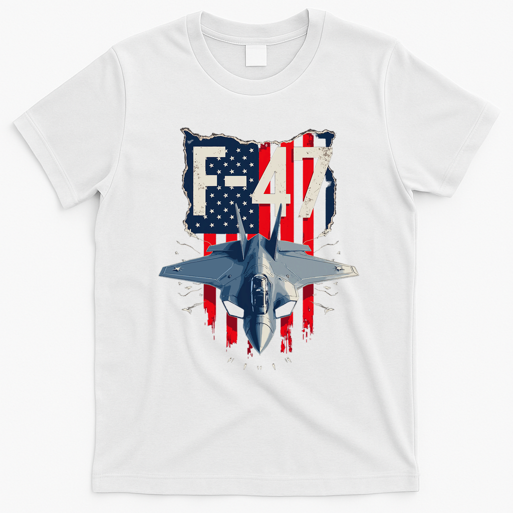 Vintage F47 Fighter Jet Trump F 47 Jet Fighter Aircraft Usa T-Shirt - White