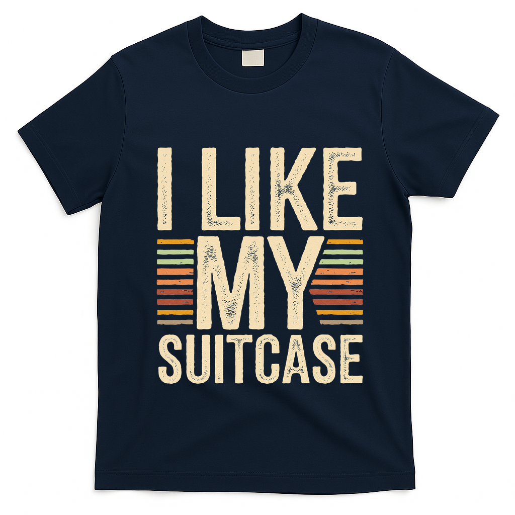 Vintage Funny I Like My Suitcase Trump Meme T-Shirt - Navy Blue