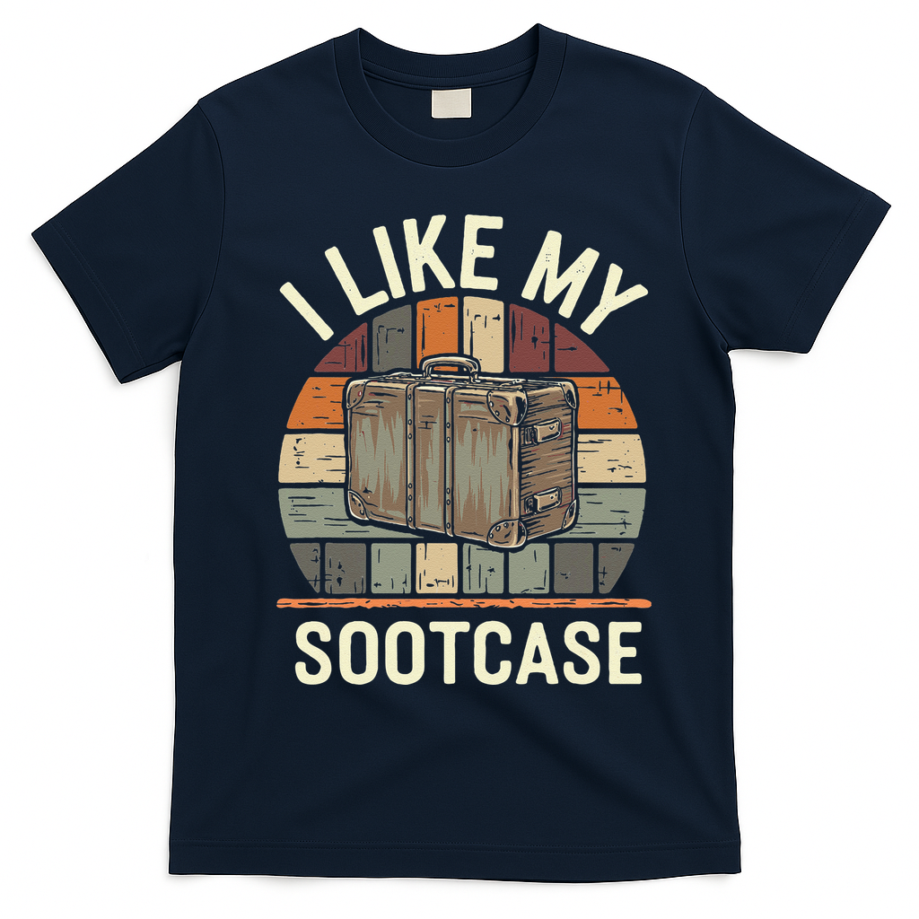 Vintage Funny I Like My Suitcase Viral Trump Meme T-Shirt - Navy Blue