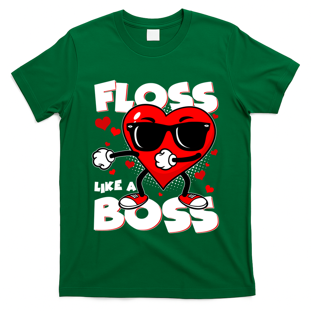 Valentine Floss Like A Boss Heart T-Shirt