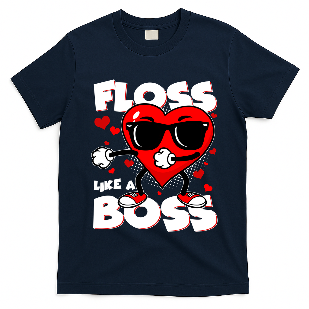Valentine Floss Like A Boss Heart T-Shirt