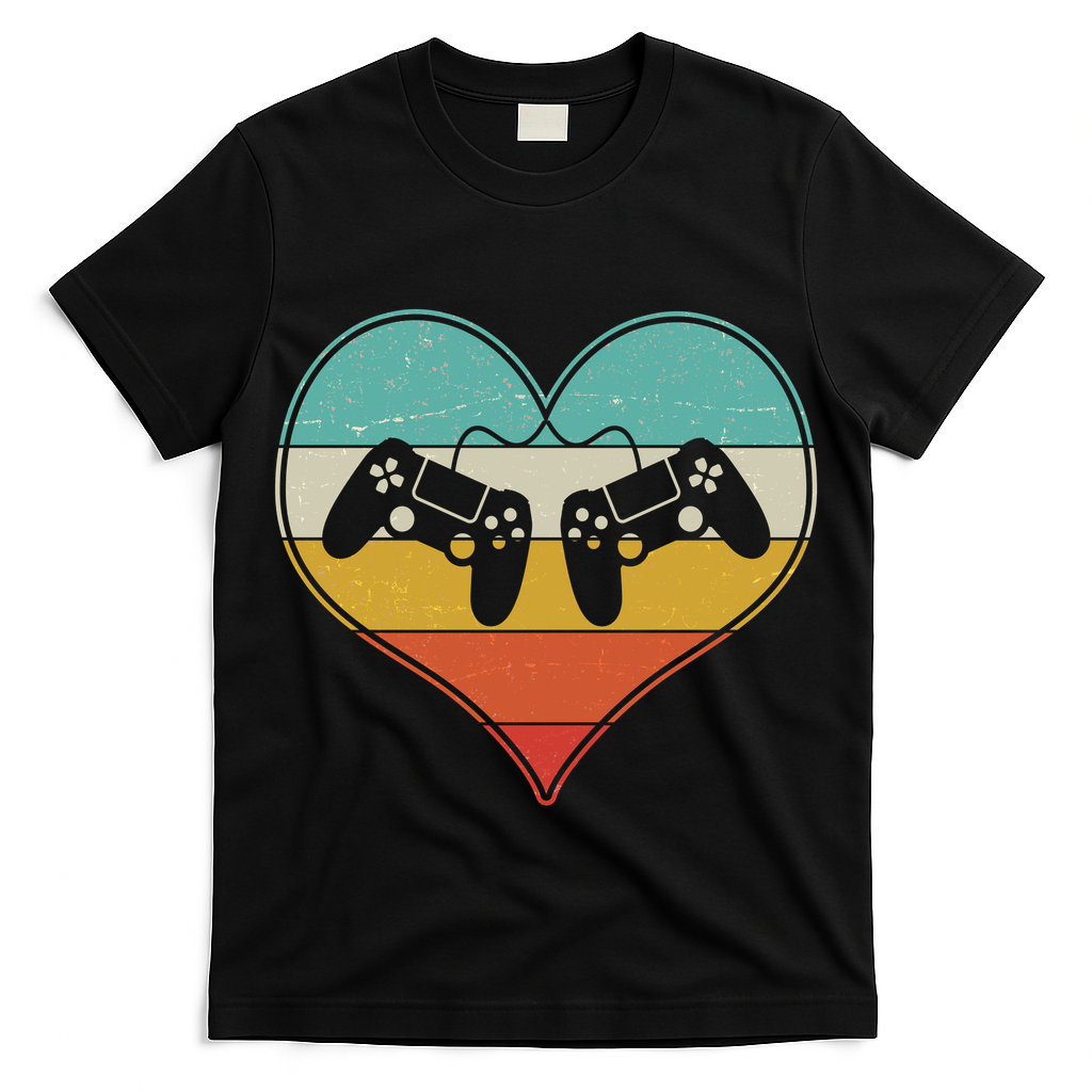 Cool Vintage Valentine Video Gamer Fan T-Shirt