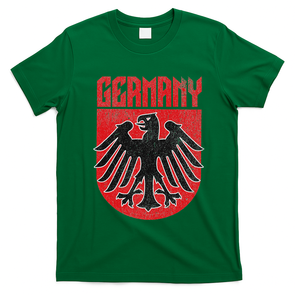 Vintage German Eagle Deutschland Red Stocking Stuffer T-Shirt - Irish Green