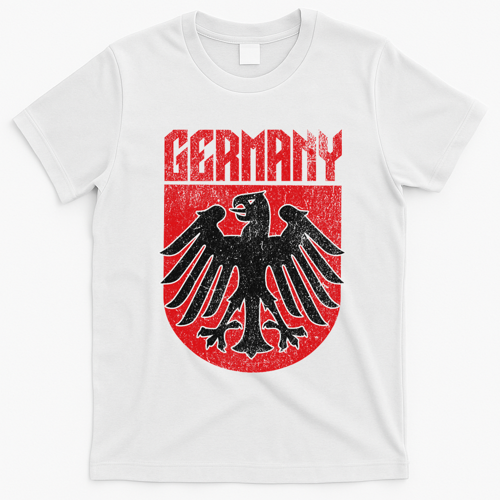 Vintage German Eagle Deutschland Red Stocking Stuffer T-Shirt - White