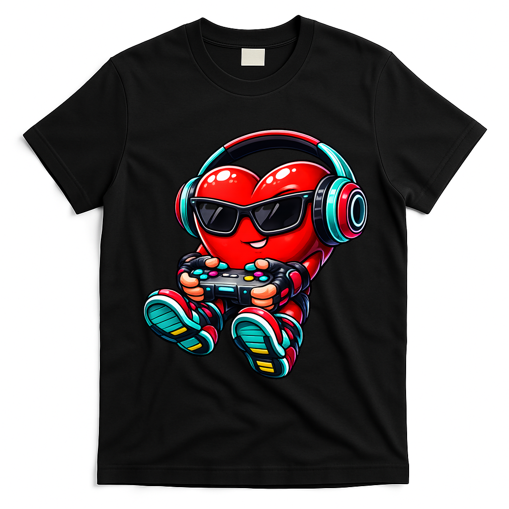 Video Game Heart Gamer Valentines Day T-Shirt