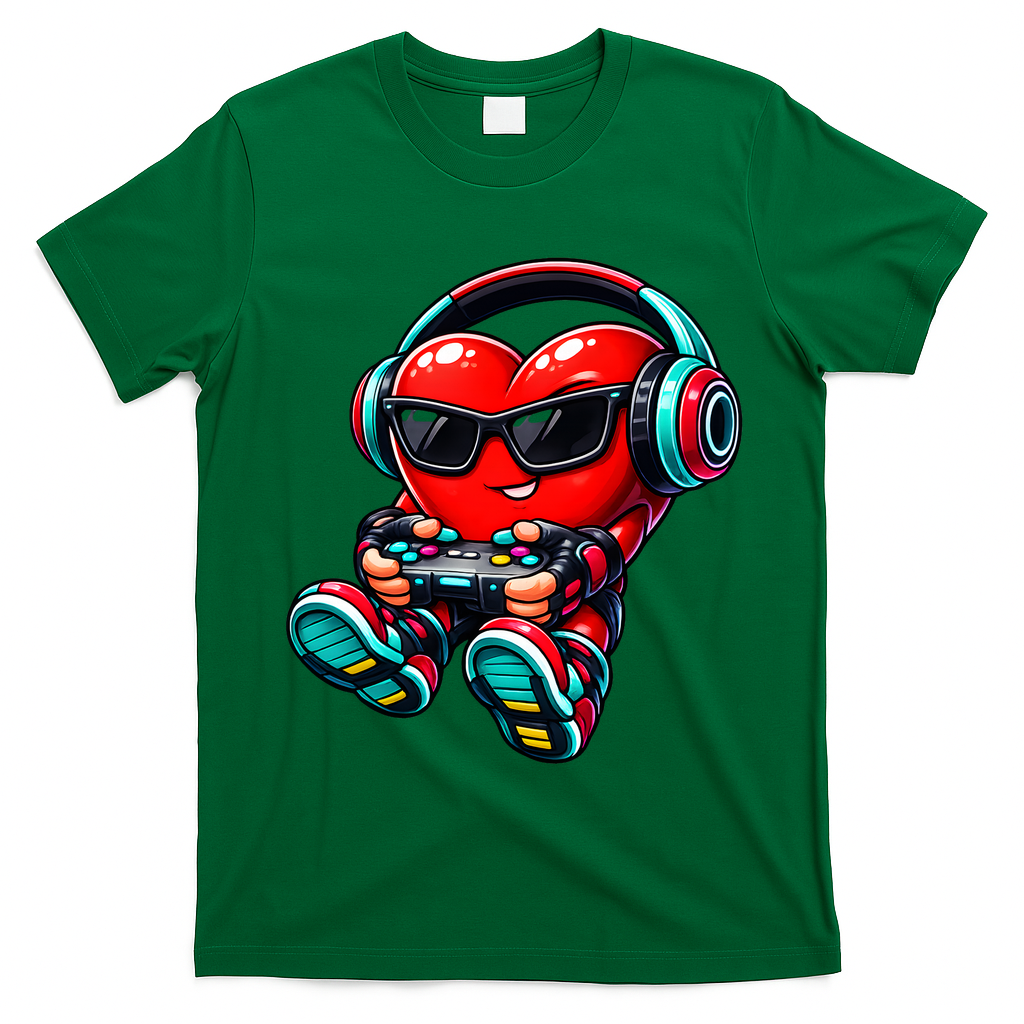 Video Game Heart Gamer Valentines Day T-Shirt