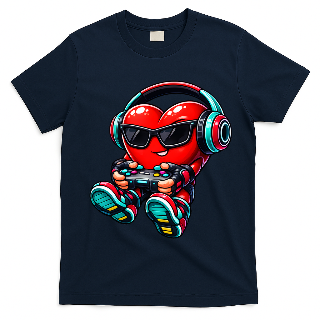 Video Game Heart Gamer Valentines Day T-Shirt