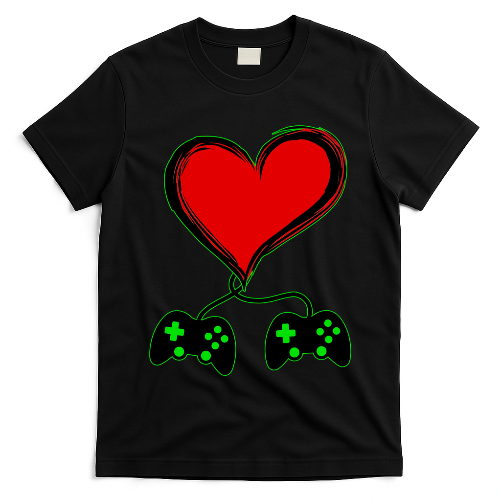 Valentine Video Game Controllers Heart T-Shirt