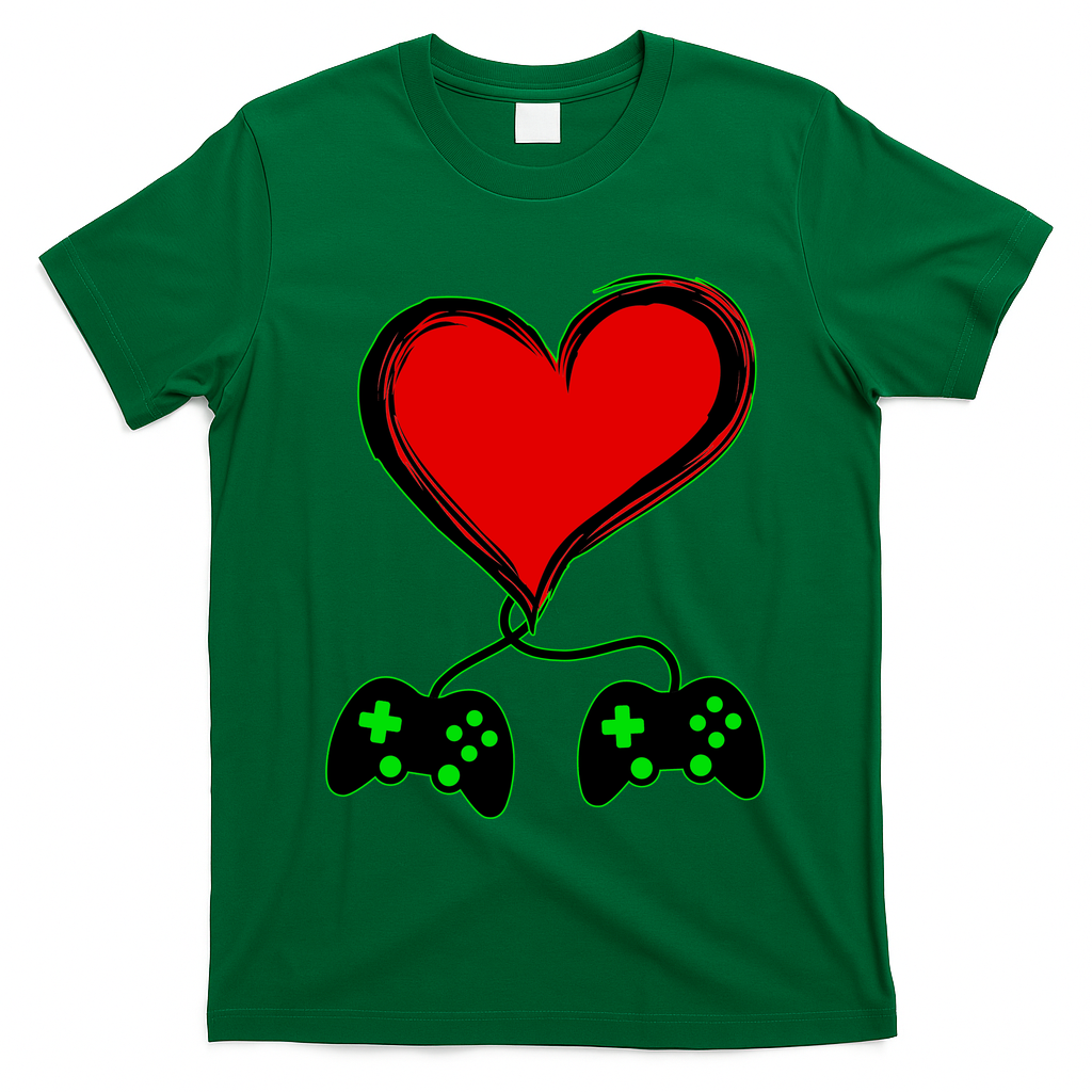 Valentine Video Game Controllers Heart T-Shirt