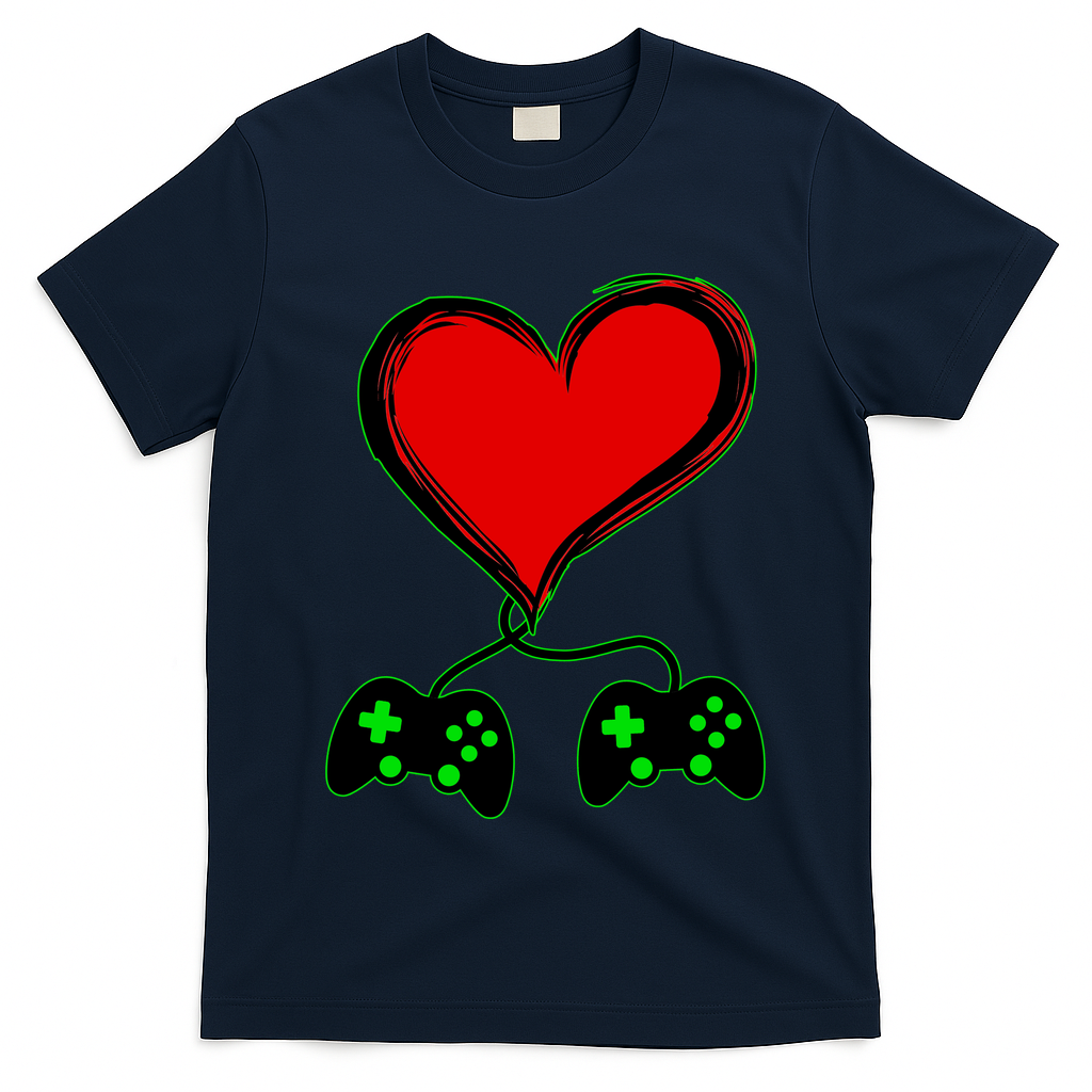 Valentine Video Game Controllers Heart T-Shirt