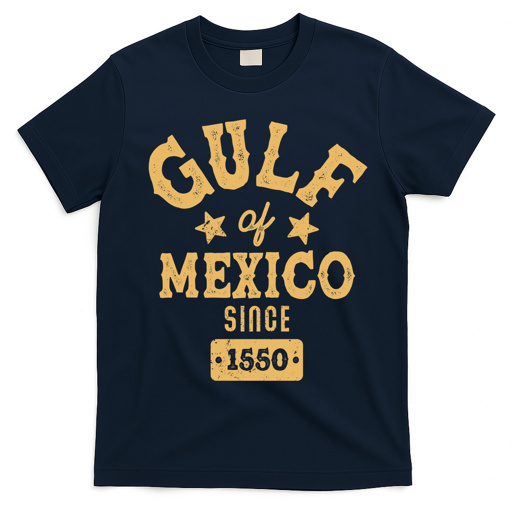 Vintage Gulf Of Mexico Since 1550 T-Shirt - Navy Blue