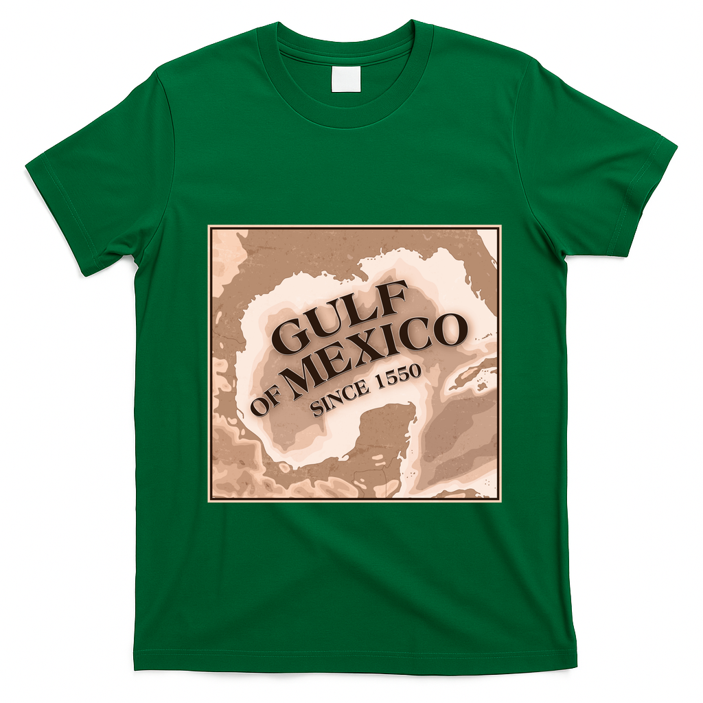 Vintage Gulf Of Mexico Since 1550 Map T-Shirt - Irish Green