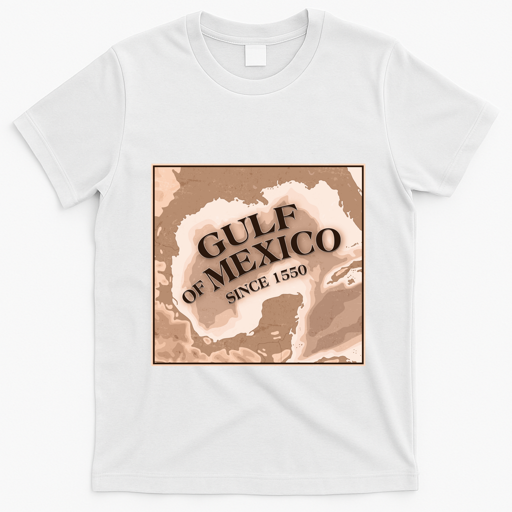 Vintage Gulf Of Mexico Since 1550 Map T-Shirt - White