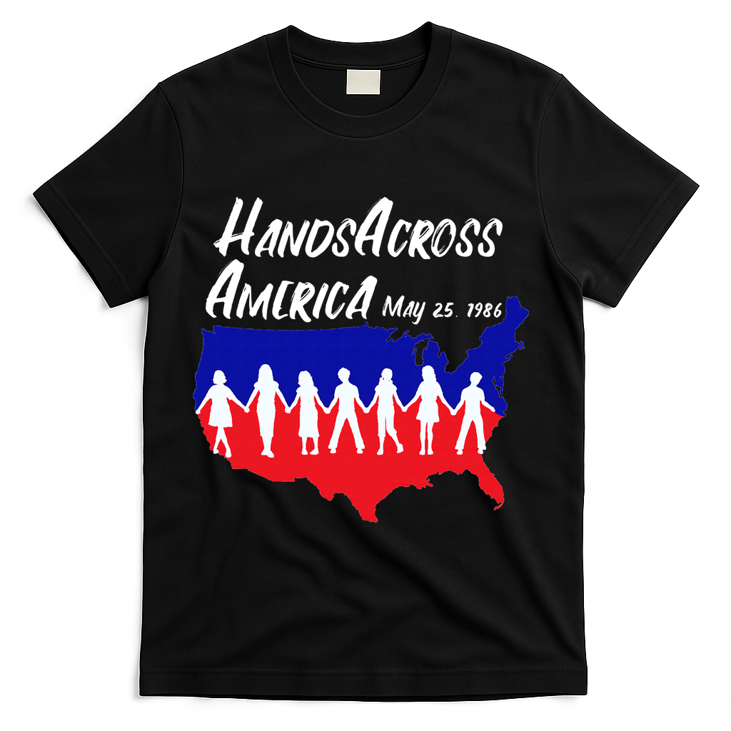 Vintage Hands Across America 1986 T-Shirt - Black