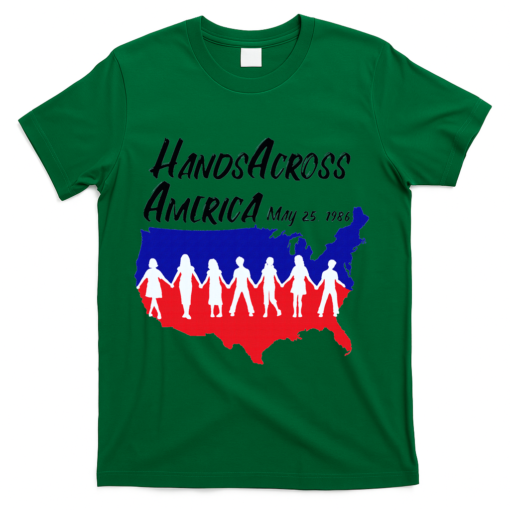 Vintage Hands Across America 1986 T-Shirt - Green
