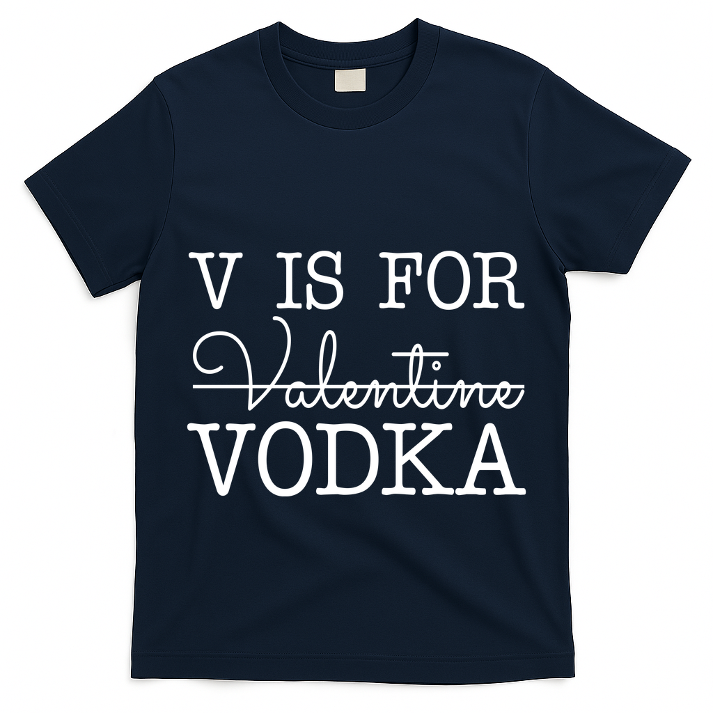 V Is For Vodka Funny Valentines Day T-Shirt