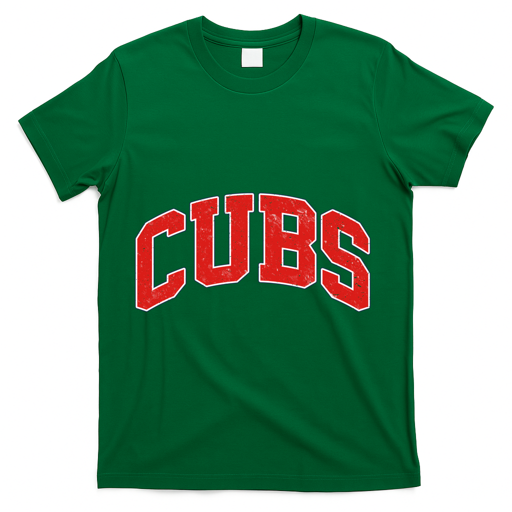 Varsity Logo Cubs Baseball Sports Fan T-Shirt - Green