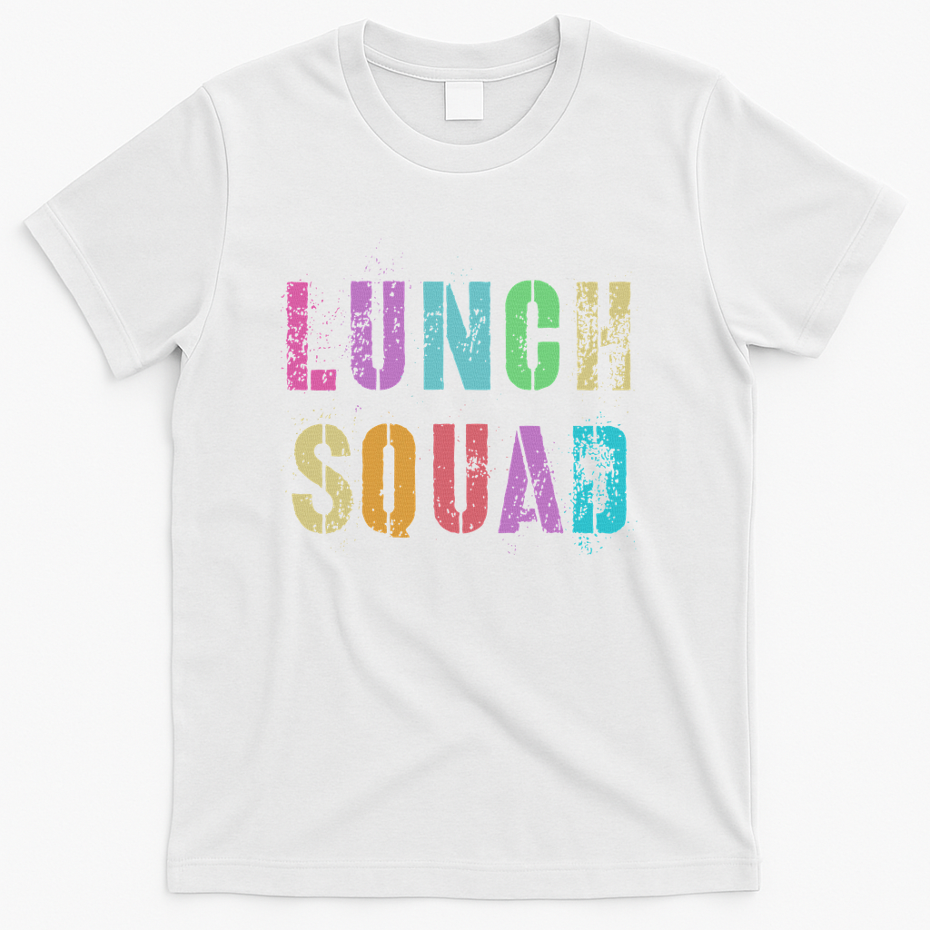 Vintage Lunch Squad Back To School Office Food Service Crew T-Shirt - White