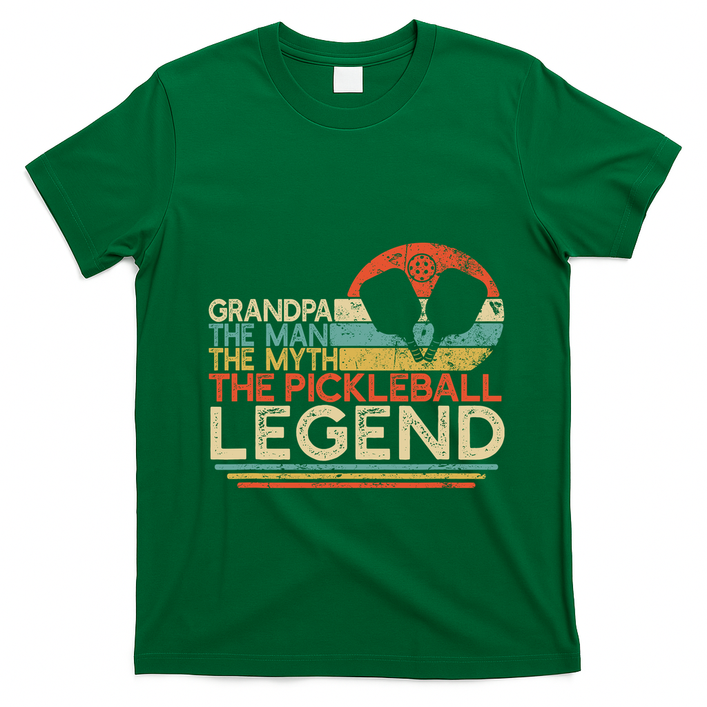 Vintage Pickleball Grandpa The Man The Myth The Legend T-Shirt - Irish Green