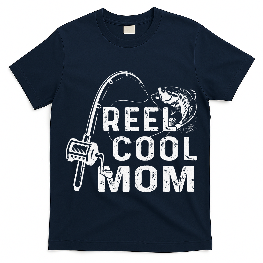 Vintage Reel Cool Mom Fishing Mom Grandma Mothers Day T-Shirt