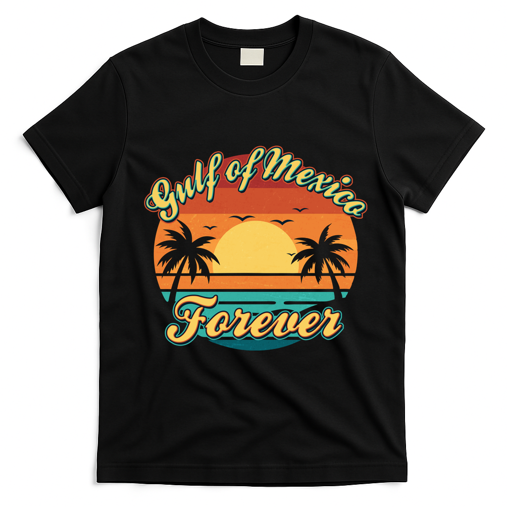 Vintage Retro Gulf Of Mexico Forever T-Shirt - Black