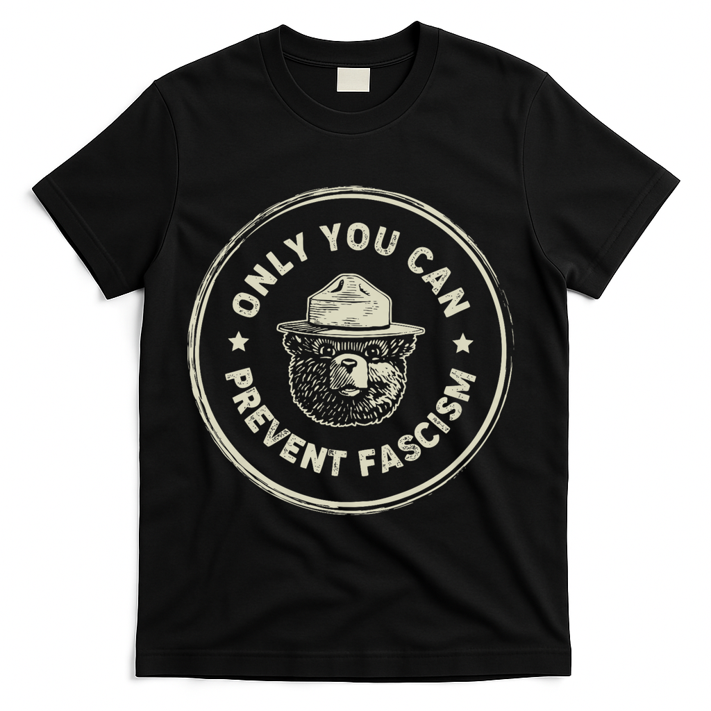 Vintage Resist Only You Can Prevent Fascism T-Shirt - Black