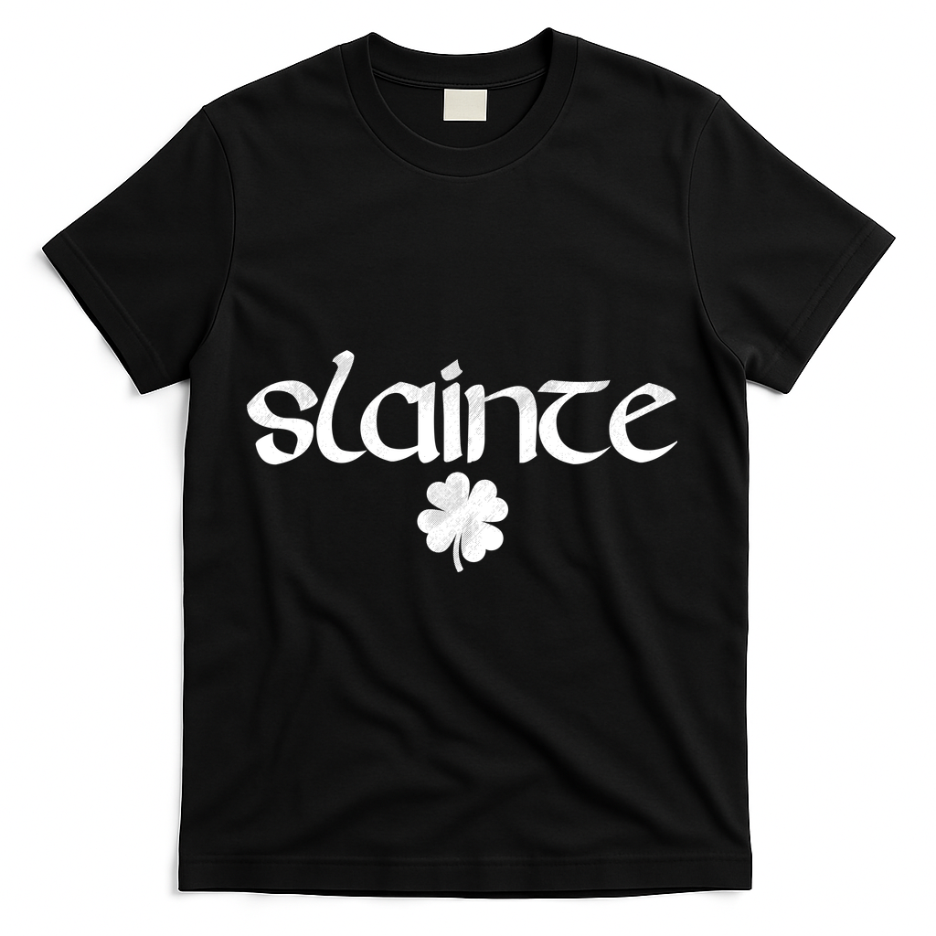 Vintage Slainte Shamrock T-Shirt - Black