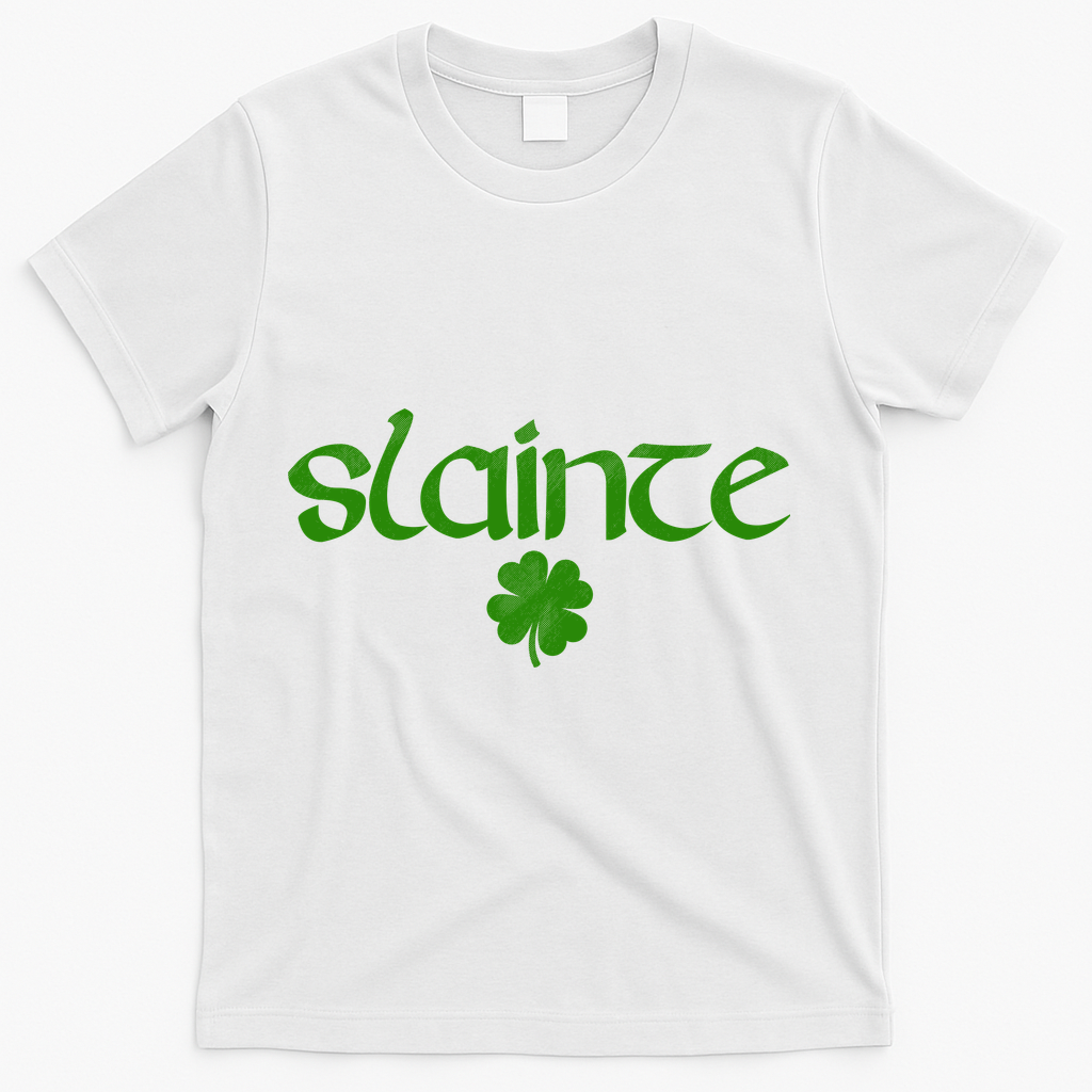 Vintage Slainte Shamrock T-Shirt - White