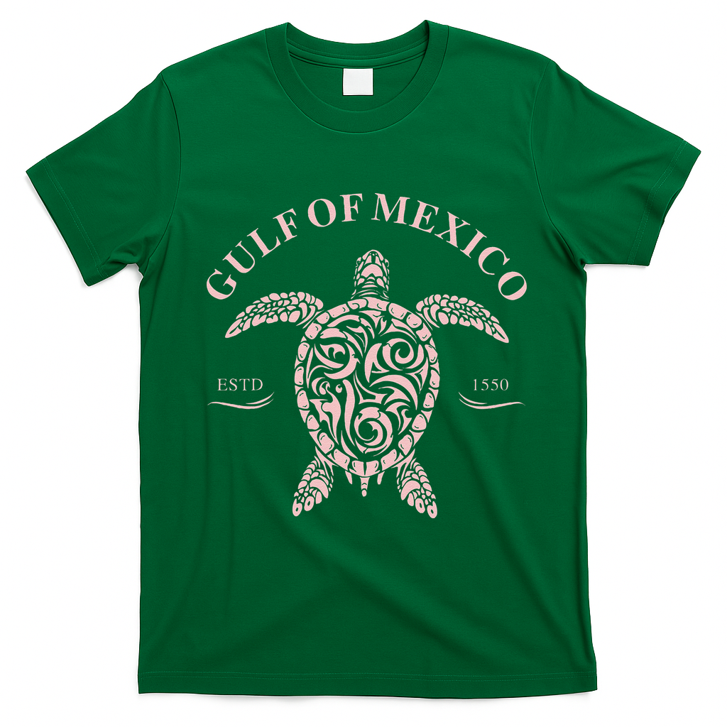 Vintage Sea Turtle Gulf of Mexico Est 1550 Anti Trump T-Shirt - Irish Green