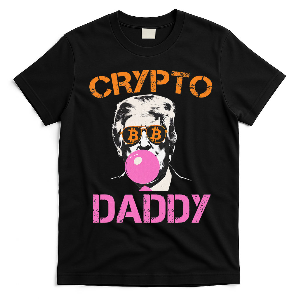 Vintage Trump Bitcoin Daddy Crypto Sarcasm Investment Squad T-Shirt - Black