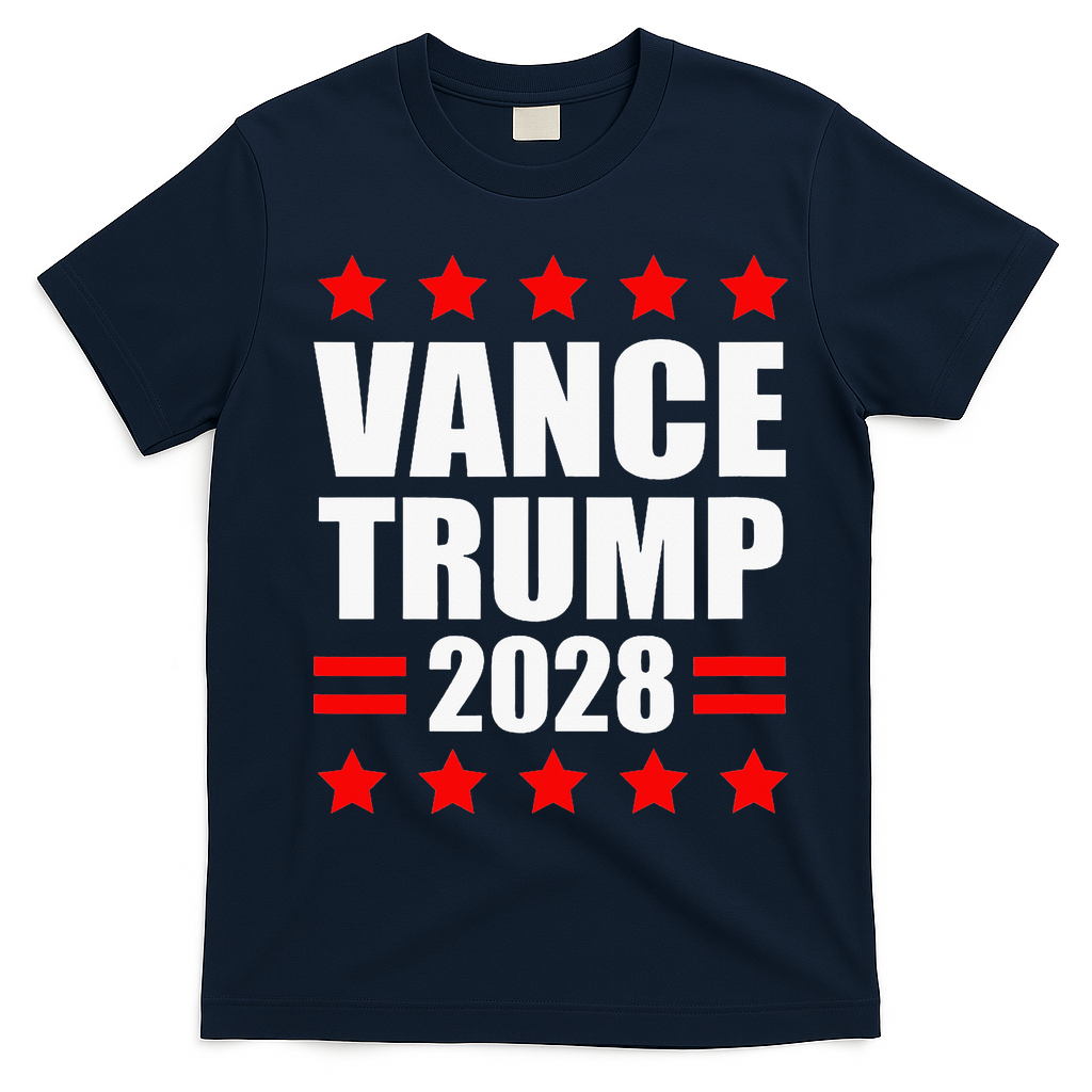 Vance Trump Presidential Election 2028 Political T-Shirt - Navy Blue