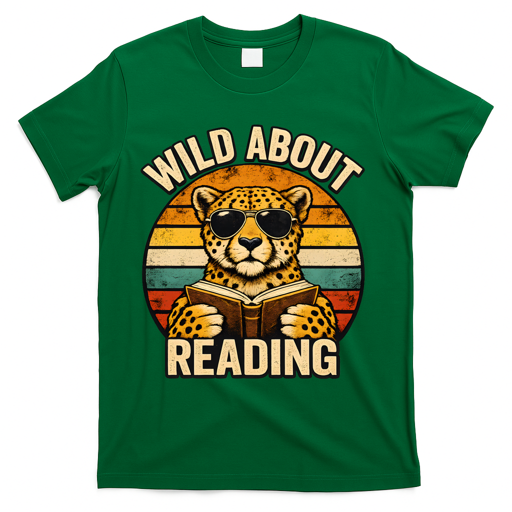 Wild About Reading Cheetah T-Shirt - Green