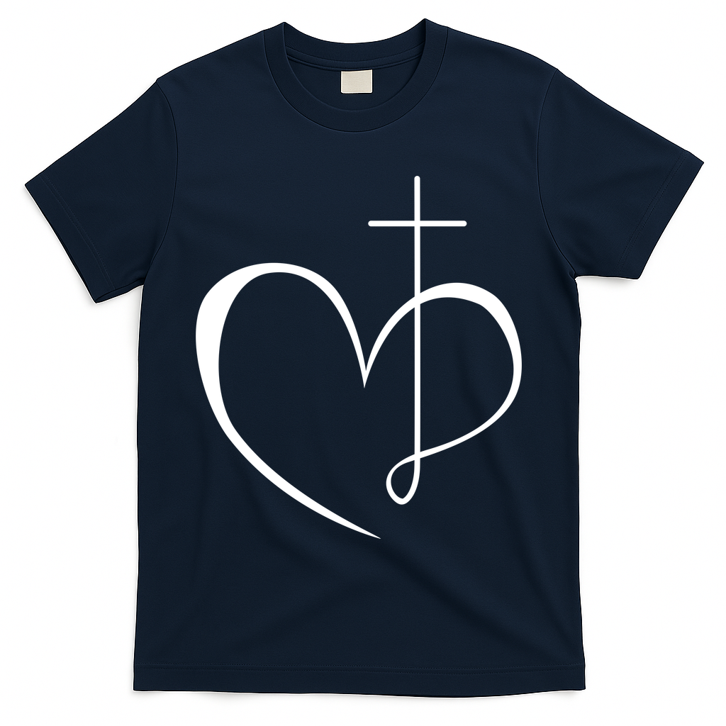 Walking By Faith Tripping Constantly Front And Back T-Shirt - Navy
