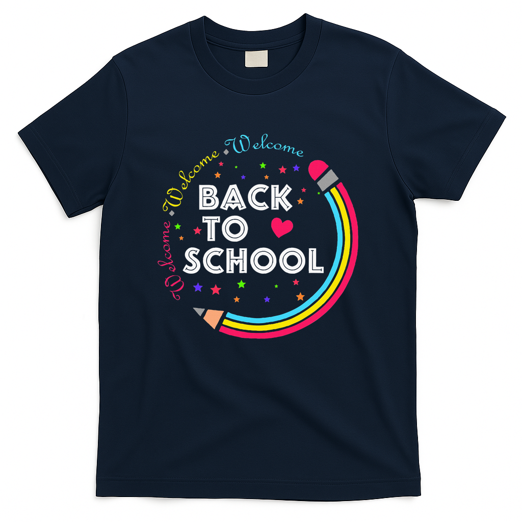 Welcome Back To School First Day Of School Cute Teachers T-Shirt - Navy