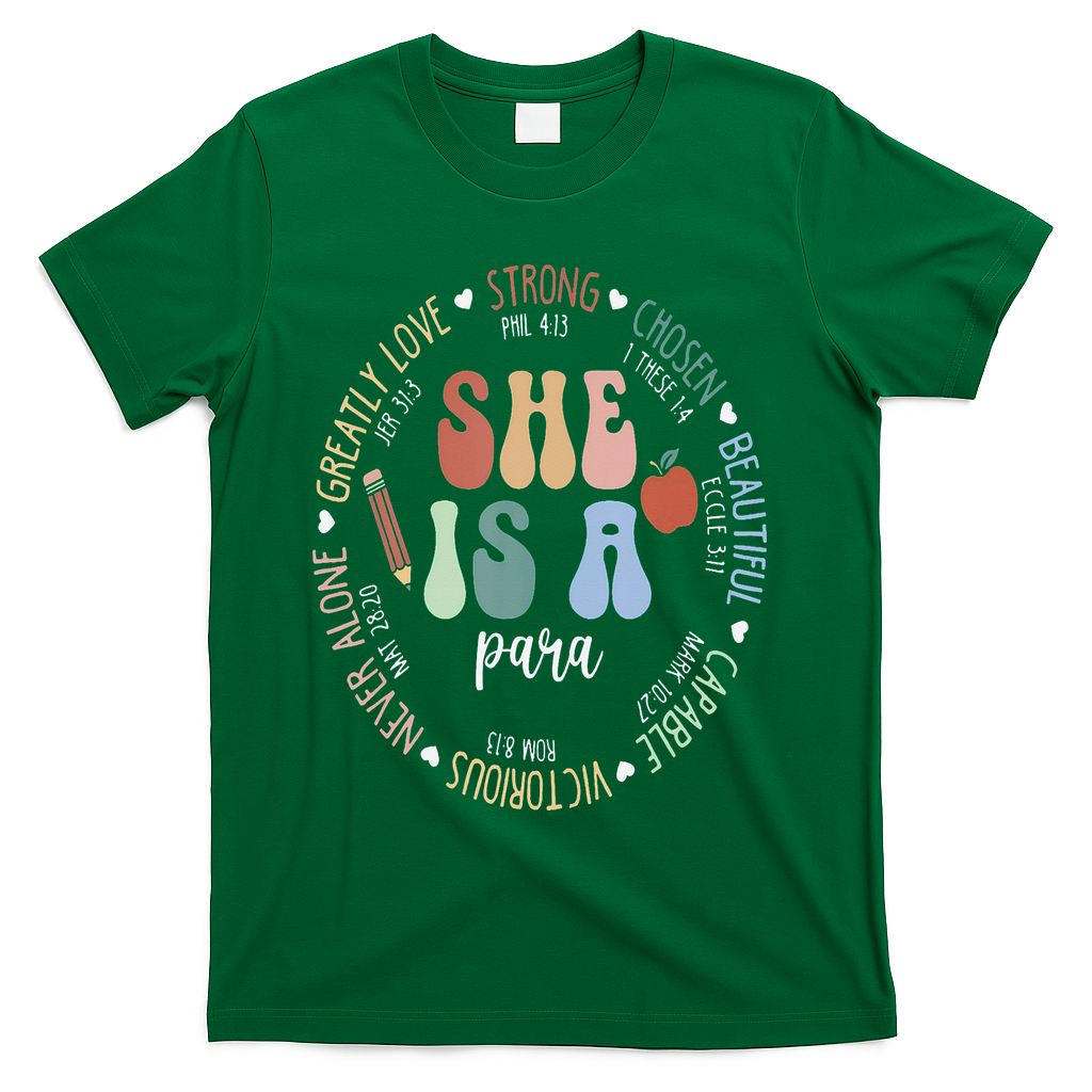 Women Bible Verse Christian Para God Says Back To School T-Shirt - Green