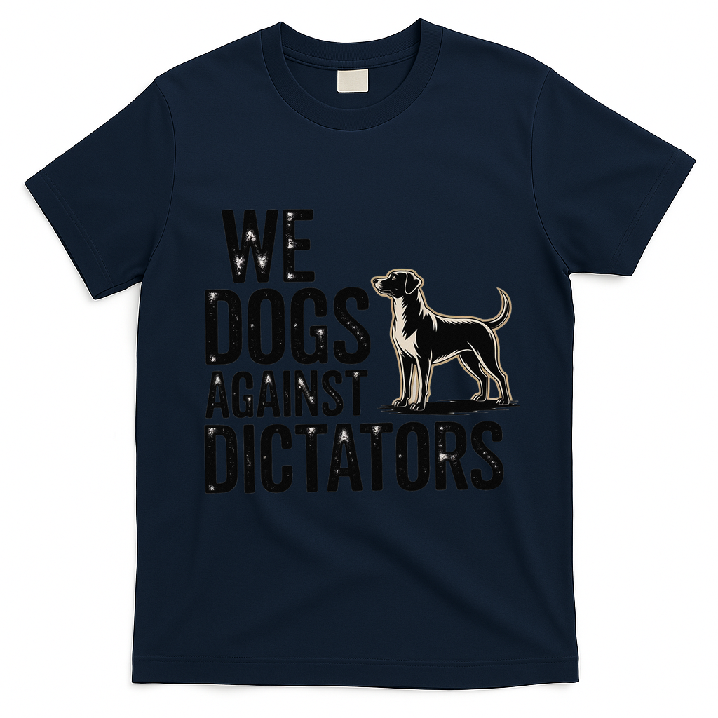 We Dogs Against Dictators Subtle Anti Trump Resist  Protest T-Shirt - Navy Blue