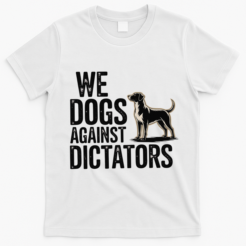 We Dogs Against Dictators Subtle Anti Trump Resist  Protest T-Shirt - White