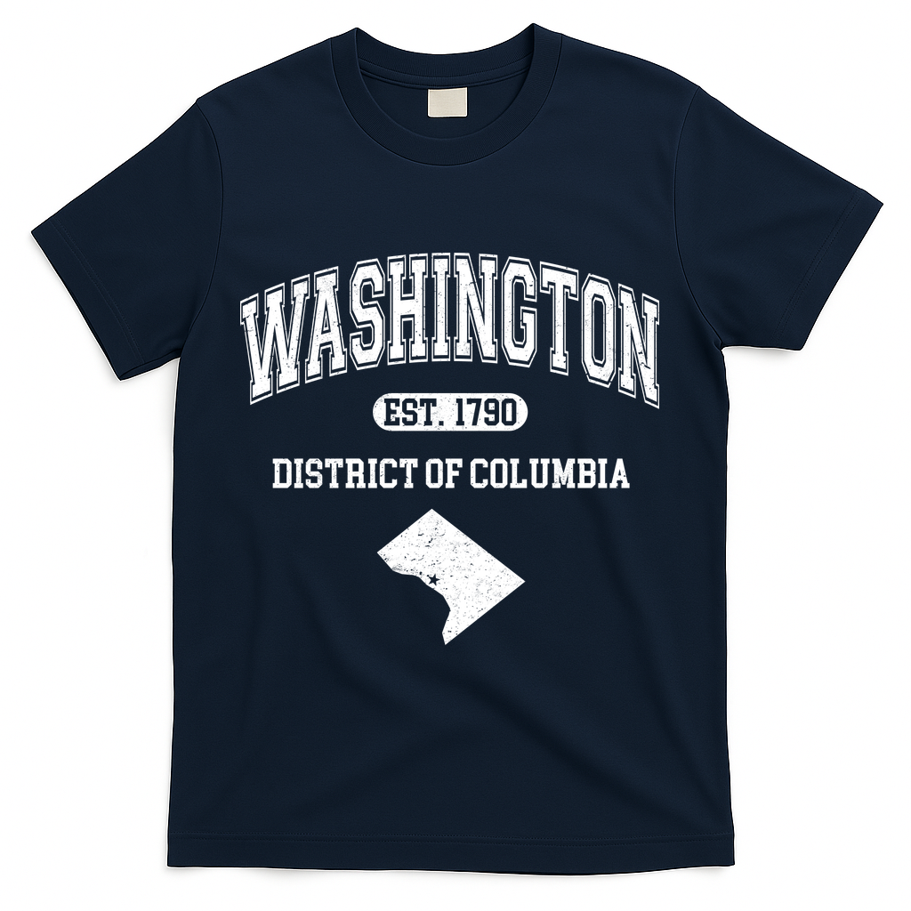 Washington DC District Of Columbia Est 1790 Varsity T-Shirt - Navy