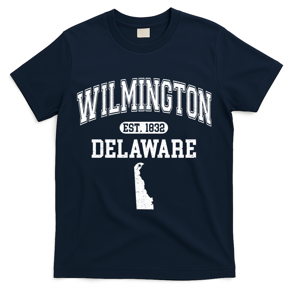 Wilmington Delaware Est 1832 Varsity T-Shirt - Navy
