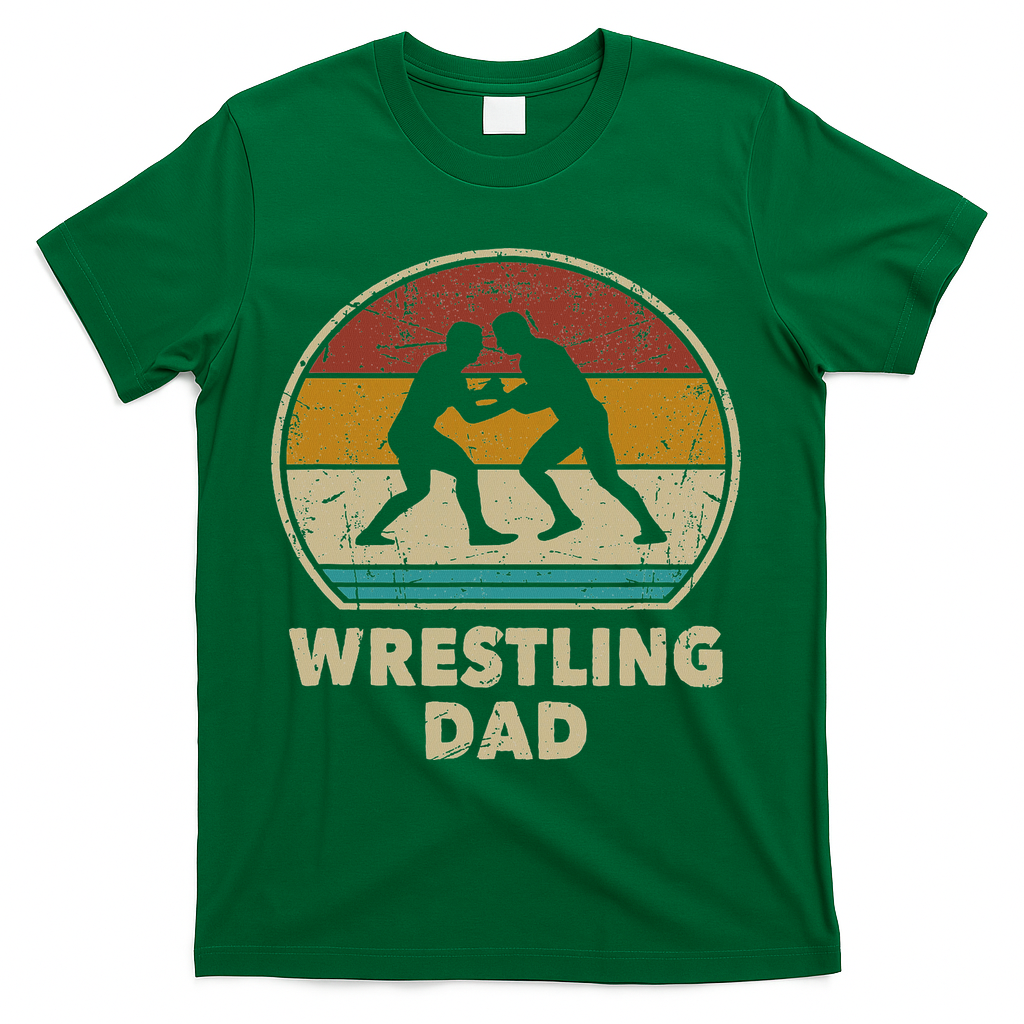 Wrestling Dad Vintage Wrestling Gift Retro Wrestling Lover T-Shirt - Green