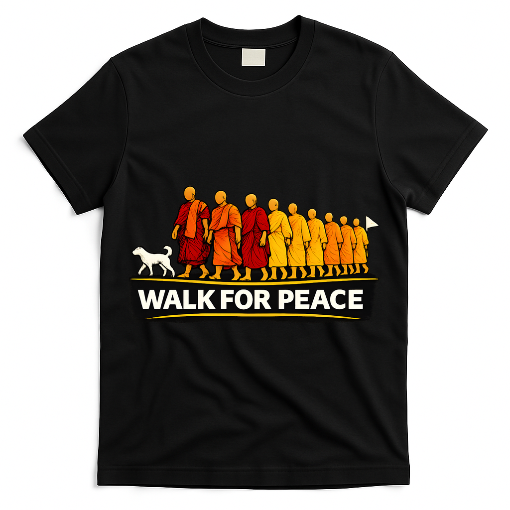 Walk For Peace Walking Monks Minimalist  T-Shirt