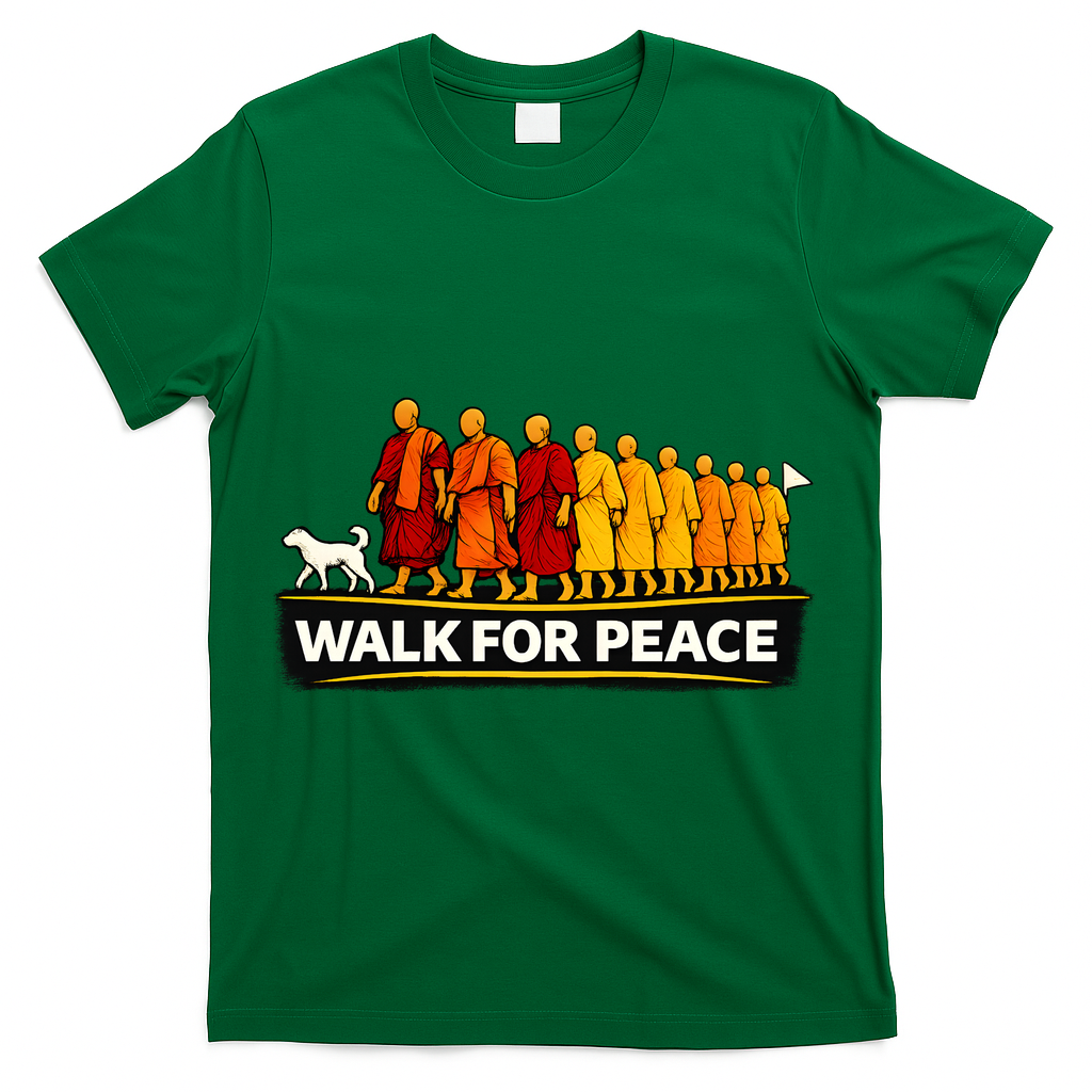 Walk For Peace Walking Monks Minimalist  T-Shirt