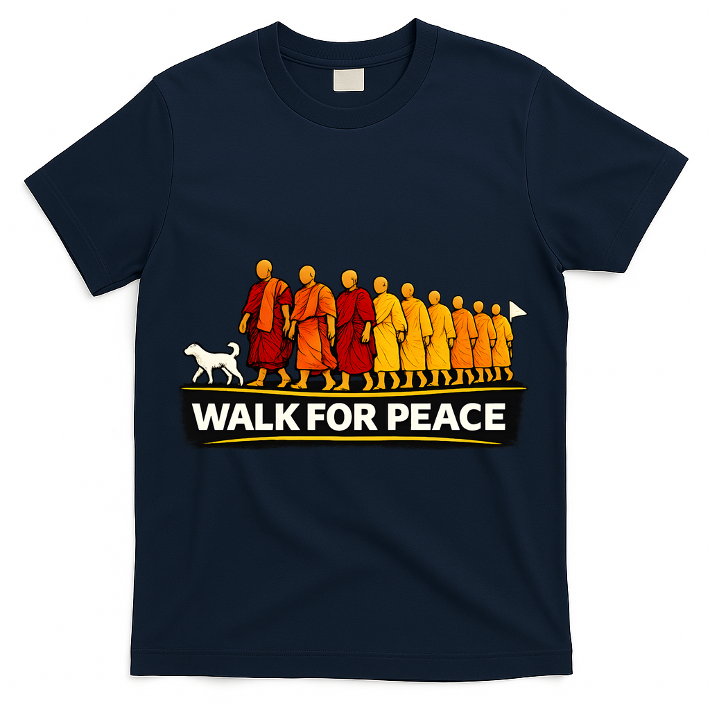 Walk For Peace Walking Monks Minimalist  T-Shirt