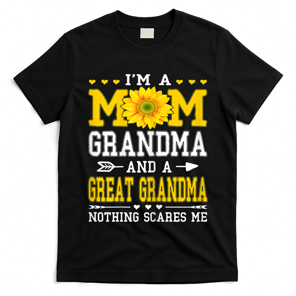 Womens I'm A Mom Grandma Great Grandma Mother's Day Sunflower Women T-Shirt