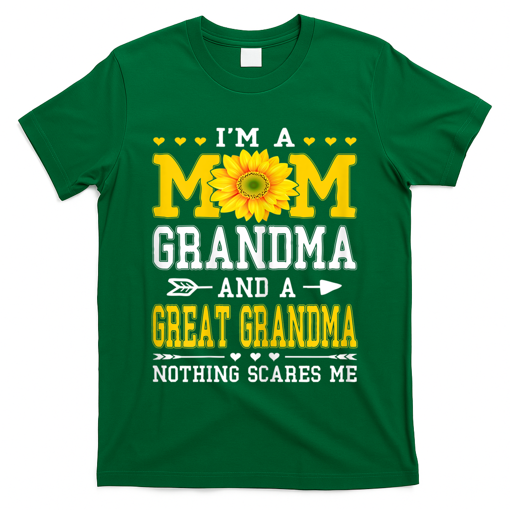 Womens I'm A Mom Grandma Great Grandma Mother's Day Sunflower Women T-Shirt