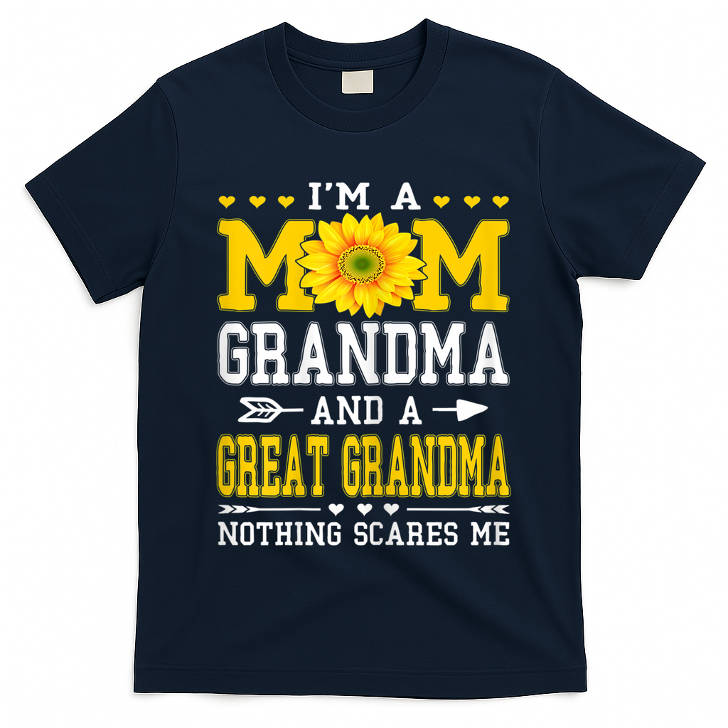 Womens I'm A Mom Grandma Great Grandma Mother's Day Sunflower Women T-Shirt