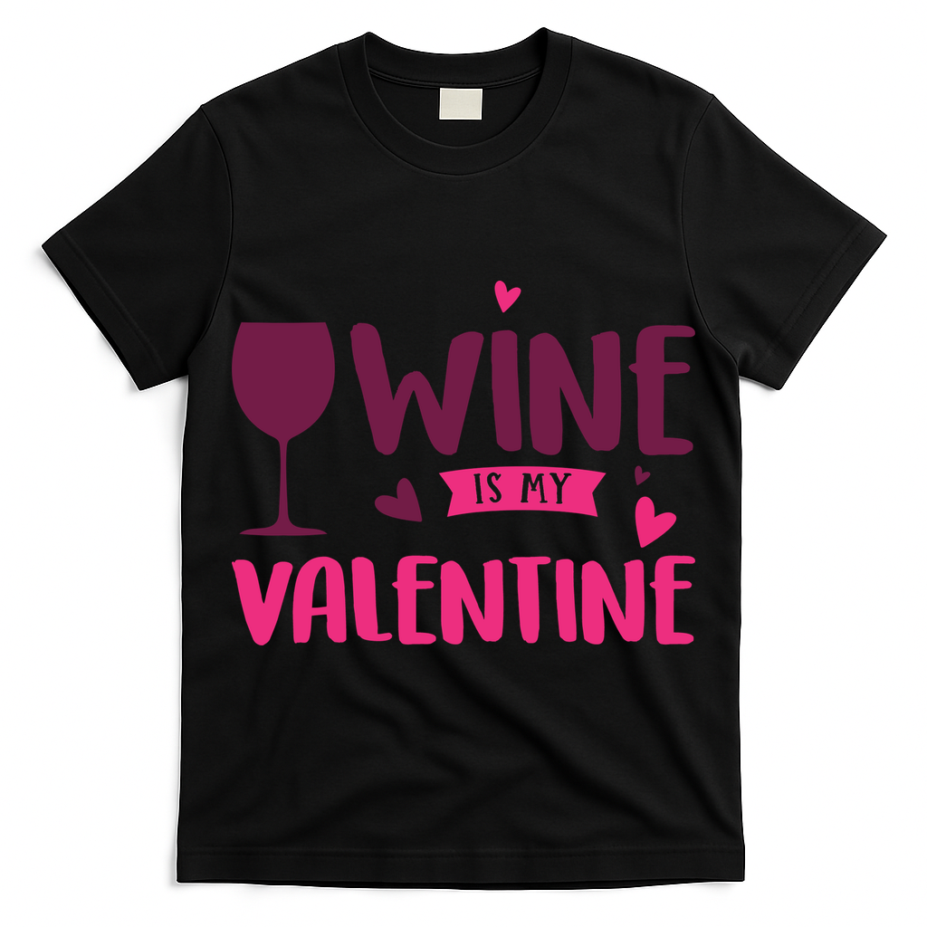Wine Is My Valentine Funny Holiday T-Shirt