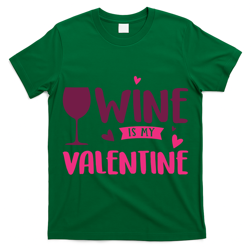 Wine Is My Valentine Funny Holiday T-Shirt
