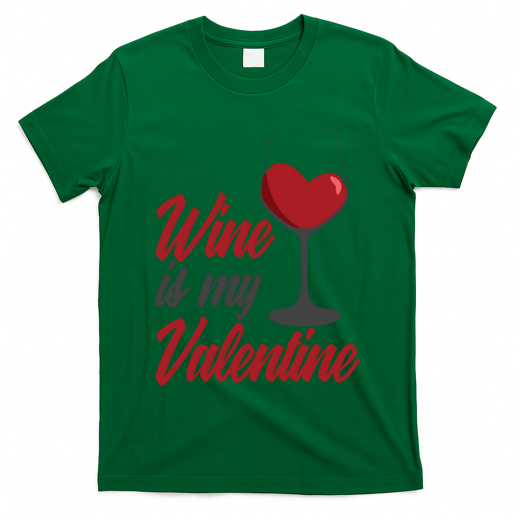 Wine Is My Valentine Drunk Alcohol Lover Funny Vfunny Giftday Gift T-Shirt