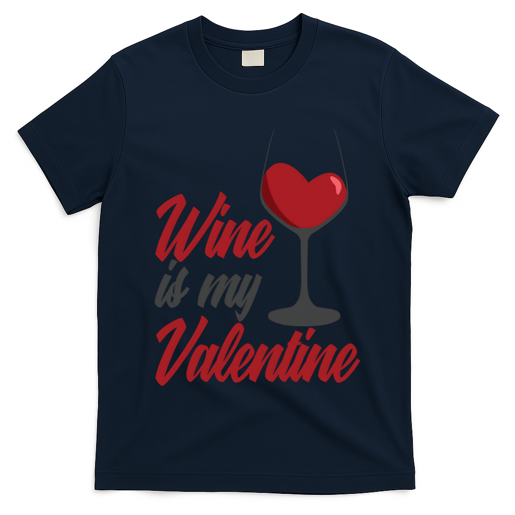Wine Is My Valentine Drunk Alcohol Lover Funny Vfunny Giftday Gift T-Shirt